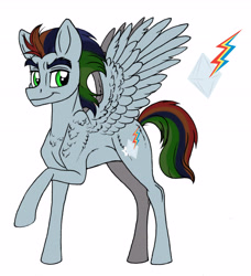 Size: 4292x4712 | Tagged: safe, artist:celestial-rainstorm, oc, oc only, oc:prism storm, pegasus, pony, absurd resolution, male, offspring, parent:rainbow dash, parent:soarin', parents:soarindash, simple background, solo, stallion, white background