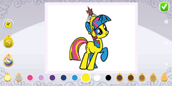 Size: 1440x720 | Tagged: safe, budge studios, twilight sparkle, oc, oc:killvfire, g4, my little pony color by magic, official, app, big crown thingy, donut steel, element of magic, jewelry, recolor, regalia