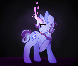 Size: 1000x850 | Tagged: safe, artist:uwus, oc, oc only, pony, unicorn, glowing, glowing horn, horn, magic, magic aura, magical lesbian spawn, next generation, offspring, parent:starlight glimmer, parent:trixie, parents:startrix, solo