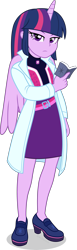 Size: 1387x4500 | Tagged: safe, artist:limedazzle, twilight sparkle, equestria girls, g4, clothes, female, horn, looking at you, show accurate, simple background, skirt, solo, transparent background, unamused, wings
