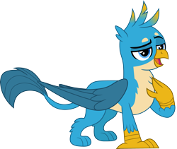Size: 3561x3000 | Tagged: safe, artist:cloudy glow, gallus, griffon, g4, uprooted, .ai available, chest fluff, high res, male, open mouth, simple background, solo, transparent background, vector