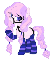 Size: 1280x1472 | Tagged: safe, artist:magicdarkart, earth pony, pony, bridle, clothes, deviantart watermark, female, harness, heart eyes, mare, obtrusive watermark, simple background, socks, solo, striped socks, tack, transparent background, watermark, wingding eyes