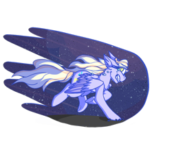 Size: 1000x850 | Tagged: safe, artist:uwus, oc, oc only, oc:cloud streak, pegasus, pony, chest fluff, crying, floppy ears, fly away dumbass, folded wings, gritted teeth, night, running, running away, shading, shrunken pupils, simple background, sky, solo, stars, terrified, transparent background, wings