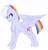 Size: 1119x1166 | Tagged: safe, alternate version, artist:whalepornoz, rainbow dash, pegasus, pony, g4, female, g5 concept leak style, g5 concept leaks, looking back, mare, rainbow dash (g5 concept leak), redesign, simple background, smiling, smirk, solo, spread wings, white background, wings
