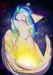 Size: 1200x1700 | Tagged: safe, artist:yuris, oc, oc only, oc:tina, pegasus, pony, solo, space