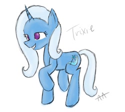 Size: 680x611 | Tagged: safe, artist:aquaaura23, trixie, pony, unicorn, g4, cute, female, happy, mare, simple background, smiling, solo, white background