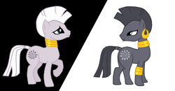 Size: 2494x1292 | Tagged: safe, artist:brightheartmlp, artist:crystal23dragon, artist:musical-medic, zecora, zebra, g4, base used, duality, duo, female, mare, self paradox