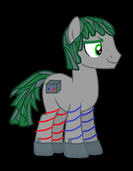 Size: 700x900 | Tagged: safe, artist:brightheartmlp, artist:mekabases, oc, oc only, oc:green gadget, earth pony, pony, base used, black background, male, simple background, solo, stallion