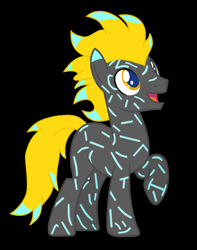 Size: 1268x1608 | Tagged: safe, artist:brightheartmlp, artist:pegasski, oc, oc only, oc:timber, earth pony, pony, g4, base used, black background, happy, male, open mouth, simple background, stallion
