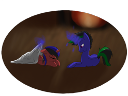 Size: 1600x1200 | Tagged: safe, artist:tomat-in-cup, oc, oc only, pony, unicorn, blanket, duo, fireplace, glowing horn, horn, magic, male, prone, simple background, sleeping, solo, stallion, telekinesis, transparent background, unicorn oc