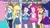 Size: 600x337 | Tagged: safe, edit, edited screencap, screencap, applejack, fluttershy, opalescence, pinkie pie, rainbow dash, rarity, sci-twi, spike, spike the regular dog, sunset shimmer, twilight sparkle, dog, equestria girls, fomo, g4, my little pony equestria girls: better together, caption, geode of shielding, geode of sugar bombs, geode of super speed, geode of super strength, humane five, humane seven, humane six, image macro, magical geodes, memeful.com, rarity peplum dress, text