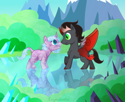 Size: 1100x900 | Tagged: safe, artist:enigmadoodles, idw, king sombra, radiant hope, crystal pony, pony, g4