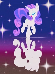 Size: 742x1000 | Tagged: safe, alternate version, artist:stacy_165cut, rarity, pony, unicorn, g4, female, reflection, silhouette, solo, stars