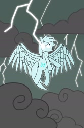 Size: 1440x2176 | Tagged: safe, artist:crystal wishes, artist:windy breeze, oc, oc:windy breeze, pegasus, pony, cloud, electrocution, lightning, shocked, this will end in pain, this will end in tears