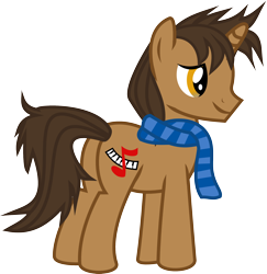 Size: 2000x2057 | Tagged: safe, artist:nero-narmeril, pony, unicorn, clothes, daniel ingram, high res, ponified, scarf, simple background, solo, transparent background, vector