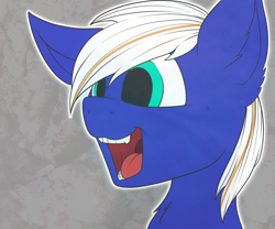 Size: 4000x3333 | Tagged: safe, artist:azerta56, oc, oc:electric blue, pegasus, pony, happy, male, open mouth, simple background