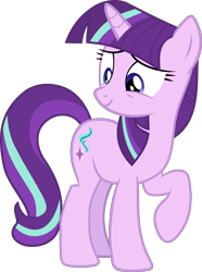 Size: 3238x4354 | Tagged: safe, artist:orbitalxd, starlight glimmer, pony, unicorn, g4, harvesting memories, my little pony: friendship is forever, alternate hairstyle, cute, female, fusion, not an edit this time we swear!, palette swap, recolor, simple background, smiling, solo, starlight sparkle, transparent background, vector