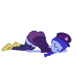 Size: 2952x2952 | Tagged: safe, artist:gmaplay, space camp, equestria girls, g4, my little pony equestria girls: better together, ass, ass up, butt, clothes, female, hat, high res, shorts, simple background, sleeping, solo, space booty, transparent background