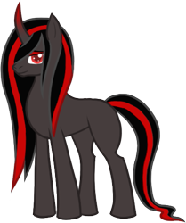 Size: 421x504 | Tagged: safe, artist:notorious dogfight, oc, oc only, oc:phantasma gloom, pony, unicorn, fanfic:mythic dawn, fanfic art, red and black oc, simple background, solo, transparent background