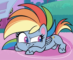 Size: 761x628 | Tagged: safe, screencap, rainbow dash, pegasus, pony, g4.5, my little pony: pony life, princess probz, the best of the worst, cropped, female, iwtcird, meme, solo