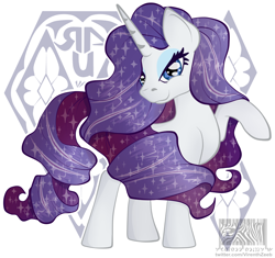 Size: 918x863 | Tagged: safe, artist:virenth, rarity, pony, g4, alternate hairstyle, female, looking at you, simple background, solo