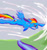 Size: 768x824 | Tagged: safe, artist:fimoman, rainbow dash, pegasus, pony, g4, female, river, solo, sonic rainboom