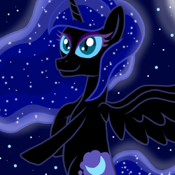 Size: 800x800 | Tagged: safe, artist:php185, nightmare moon, alicorn, pony, g4, female, night, solo, stars