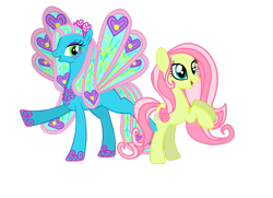 Size: 2881x2081 | Tagged: safe, artist:cutesieart, oc, oc only, oc:ellie the peacock princess, oc:flower blossom, earth pony, pony, earth pony oc, high res, obscene amounts of sparkle, simple background, sparkelpone, transparent background