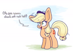 Size: 2200x1600 | Tagged: safe, artist:heir-of-rick, applejack, earth pony, pony, g4, beret, big ears, cute, female, hat, jackabetes, mare, solo