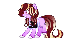 Size: 3400x1808 | Tagged: safe, artist:mint-light, oc, oc only, earth pony, pony, clothes, colored hooves, earth pony oc, female, mare, simple background, solo, transparent background, wide eyes