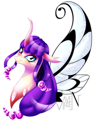 Size: 657x841 | Tagged: safe, artist:allocen, oc, oc only, oc:papillon, changeling, butterfly wings, reformed, simple background, solo, transparent background, wings