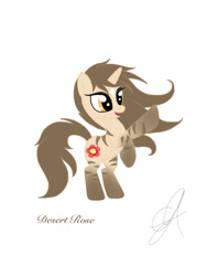 Size: 1800x2400 | Tagged: safe, artist:poshpegasus, oc, oc only, oc:desert rose, hybrid, pony, unicorn, zebra, horn, solo, unicorn oc, zebra oc