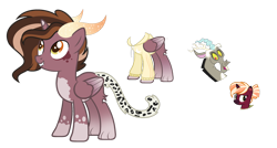 Size: 1024x547 | Tagged: safe, artist:sapphiretwinkle, discord, oc, oc:bubble tea, hybrid, g4, clothes, female, interspecies offspring, offspring, parent:discord, parent:oc:bubble tea, parents:canon x oc, simple background, transparent background