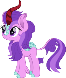 Size: 1280x1500 | Tagged: safe, artist:cloudy glow, amethyst star, sparkler, kirin, g4, awwmethyst star, cloudyglow is trying to murder us, cute, female, kirin-ified, looking up, mare, movie accurate, simple background, solo, species swap, transparent background, vector, weapons-grade cute