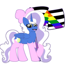 Size: 1280x1280 | Tagged: safe, artist:missroxielove, oc, oc:fleurbelle, alicorn, pony, alicorn oc, bow, clothes, female, hair bow, horn, mare, pride, pride flag, pride month, simple background, socks, transparent background, wings, yellow eyes