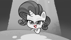 Size: 1920x1080 | Tagged: safe, screencap, rarity, pony, unicorn, g4.5, my little pony: pony life, princess probz, lipstick, partial color, rarity being rarity, red lipstick