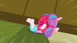 Size: 1280x720 | Tagged: safe, screencap, princess flurry heart, alicorn, pony, a flurry of emotions, g4, angry, angry baby, baby, baby alicorn, baby flurry heart, baby pony, cloth diaper, diaper, eyes tightly closed, female, filly, flailing, fury heart, infant, kicking, light pink cloth diaper, light pink diaper, ponyville hospital, red face, safety pin, screaming, tantrum, temper tantrum
