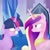 Size: 1080x1080 | Tagged: safe, artist:princessesmeraldaofficial, princess cadance, twilight sparkle, alicorn, pony, g4, angry, duo, female, gritted teeth, indoors, jewelry, mare, peytral, signature, sisters-in-law, tiara, twilight sparkle (alicorn)