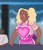 Size: 570x665 | Tagged: safe, artist:cottoncloudy, oc, oc only, oc:spunky brew, human, unicorn, apron, blushing, cashier, chubby, cis, cis girl, clothes, dark skin, elf ears, humanized, humanized oc, leaning, painted nails, solo