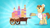 Size: 2000x1125 | Tagged: safe, screencap, donut joe, pony, unicorn, g4, mmmystery on the friendship express, blue background, cart, clothes, donut, donutopia, food, hat, male, open mouth, raised hoof, simple background, solo, stallion, sunburst background