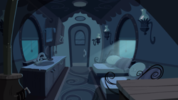 Size: 2000x1125 | Tagged: safe, screencap, g4, mmmystery on the friendship express, caboose (train), dark, lamp, no pony, sink, train cabin