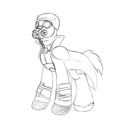 Size: 2000x2000 | Tagged: safe, artist:redquoz, oc, oc only, earth pony, pony, bulletproof vest, clothes, earth pony oc, fallout, fallout: new vegas, gas mask, helmet, high res, male, mask, ncr ranger, newbie artist training grounds, solo, stallion, trenchcoat