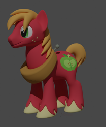 Size: 890x1065 | Tagged: safe, artist:dracagon, big macintosh, earth pony, pony, g4, 3d, gray background, male, simple background, solo