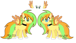 Size: 3500x1999 | Tagged: safe, artist:mint-light, oc, pegasus, pony, choker, colored hooves, duo, ear piercing, eye, eyes, pegasus oc, piercing, reference sheet, simple background, text, transparent background, two toned wings, wings