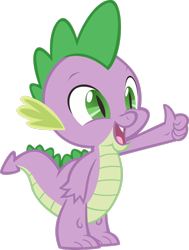Size: 2130x2816 | Tagged: safe, artist:spyro4287, spike, dragon, g4, spike at your service, high res, hitchhiking, male, simple background, solo, thumbs up, transparent background, vector