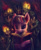 Size: 1200x1459 | Tagged: safe, artist:stdeadra, twilight sparkle, pony, skeleton pony, unicorn, g4, bone, dark, dark background, dark magic, fire, magic, necromancer, skeleton