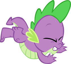 Size: 6262x5577 | Tagged: safe, artist:memnoch, spike, dragon, g4, eyes closed, faceplant, male, simple background, solo, transparent background, vector