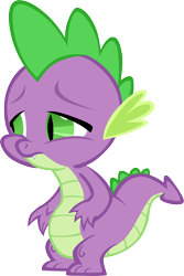 Size: 3961x5923 | Tagged: safe, artist:memnoch, spike, dragon, g4, belly, faceplant, male, simple background, solo, transparent background, vector