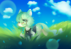 Size: 4086x2862 | Tagged: safe, artist:deathpatty, oc, oc only, pony, commission, green, solo, summer