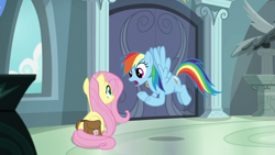 Size: 1920x1080 | Tagged: safe, screencap, fluttershy, rainbow dash, daring doubt, g4